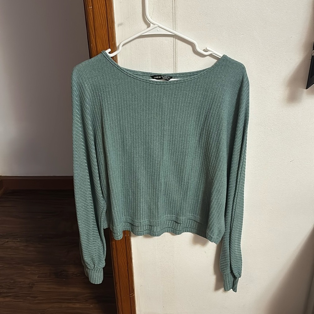 Long sleeve dark teal shirt